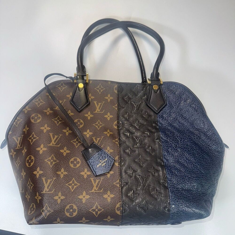 Louis Vuitton Marine Monogram Tri Color Leather Canvas Ltd Edition Blocks Tote - Picture 3 of 16